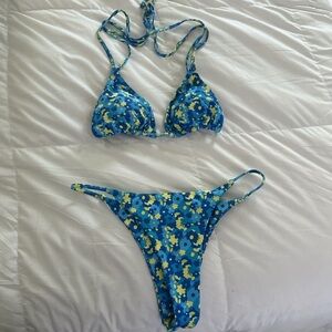 Floral Bikini Set Blue